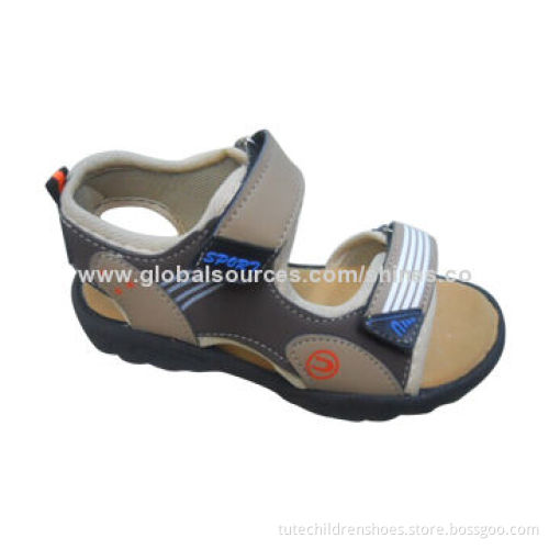 Kid's sandals, made of imitation suede+PVC, available in various colors and any customized logos